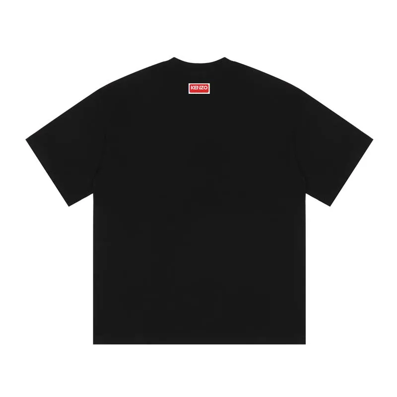 KENZO Men's and Women's Same Style 23 Spring and Summer Cotton Tiger Head Pattern Casual Fashion Loose T-shirt Color: Black Apricot White Size: M L XL XXL Three Standards Style Number: K 69